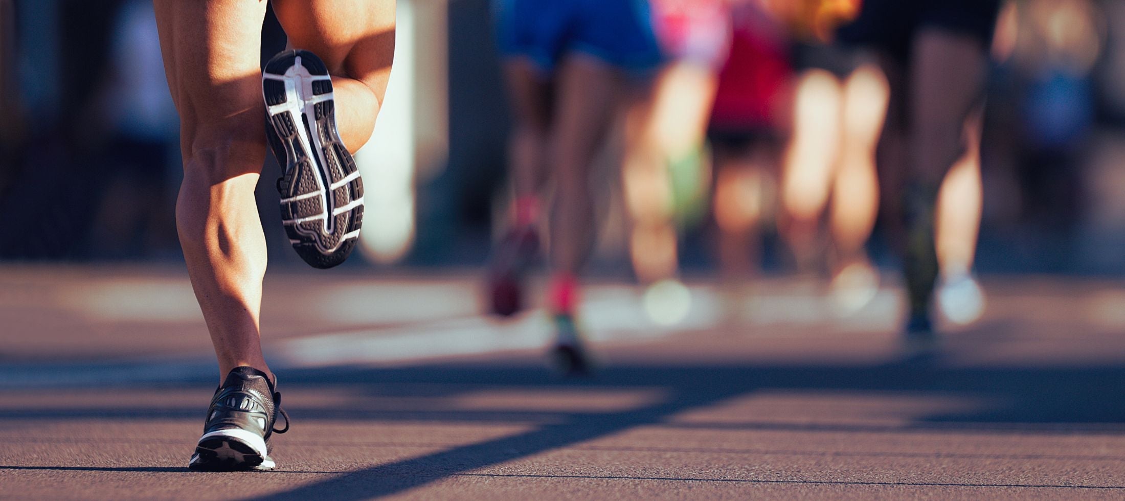 Close-up of a marathon runner's shoes