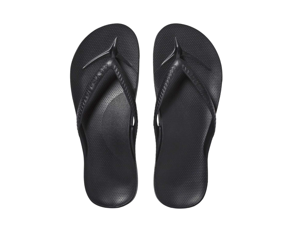 Archies Arch Support Thongs Black – Active Feet