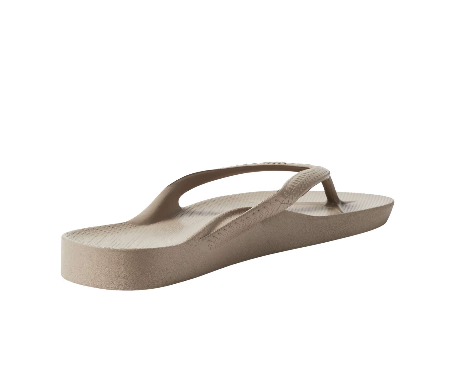 Archies arch support thongs in taupe colour