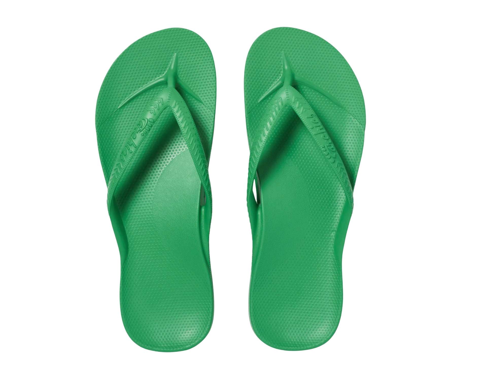 Archies arch support thongs in kelly green colour
