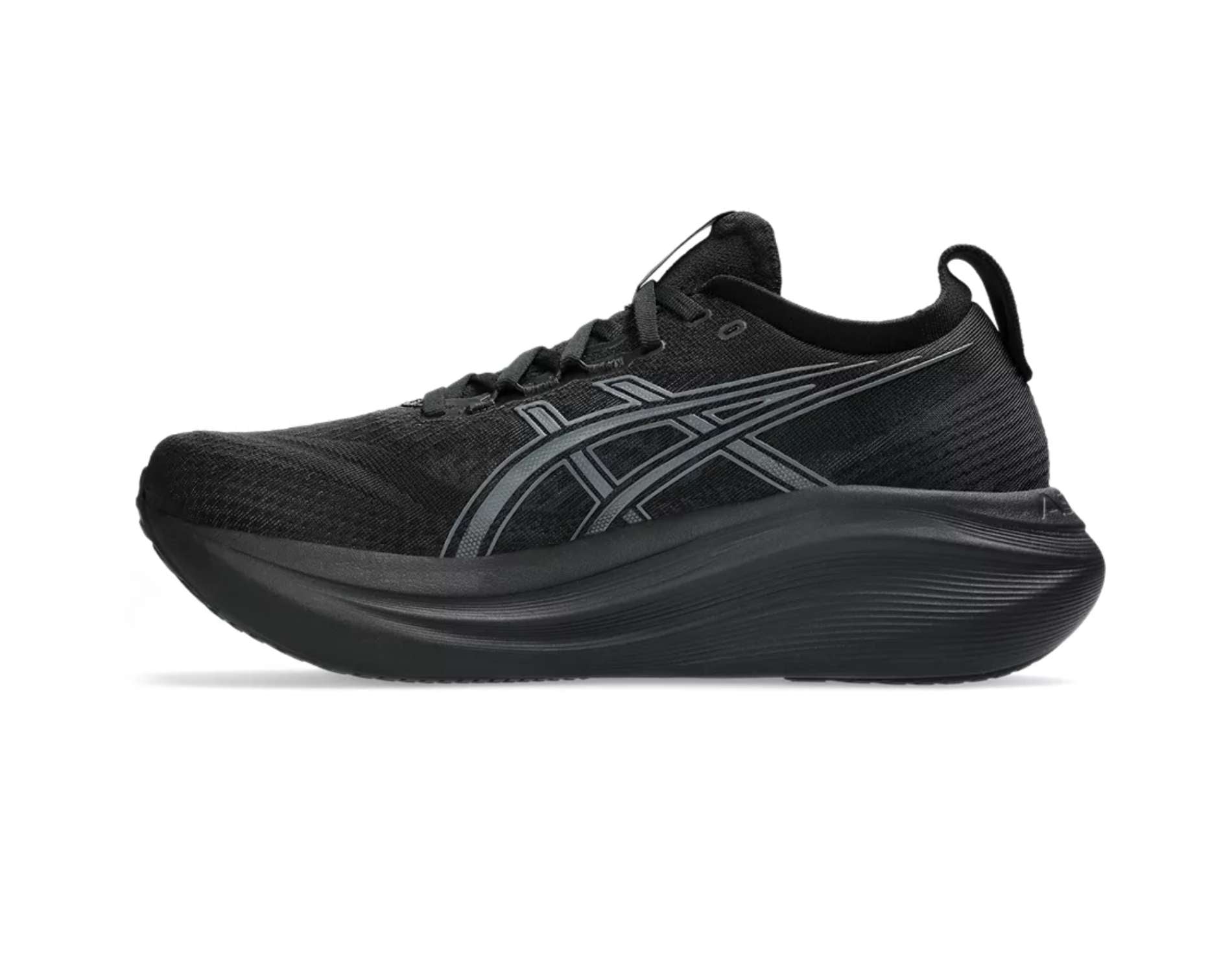 Asics GEL Nimbus 27 running shoes for men, in black graphite grey colour