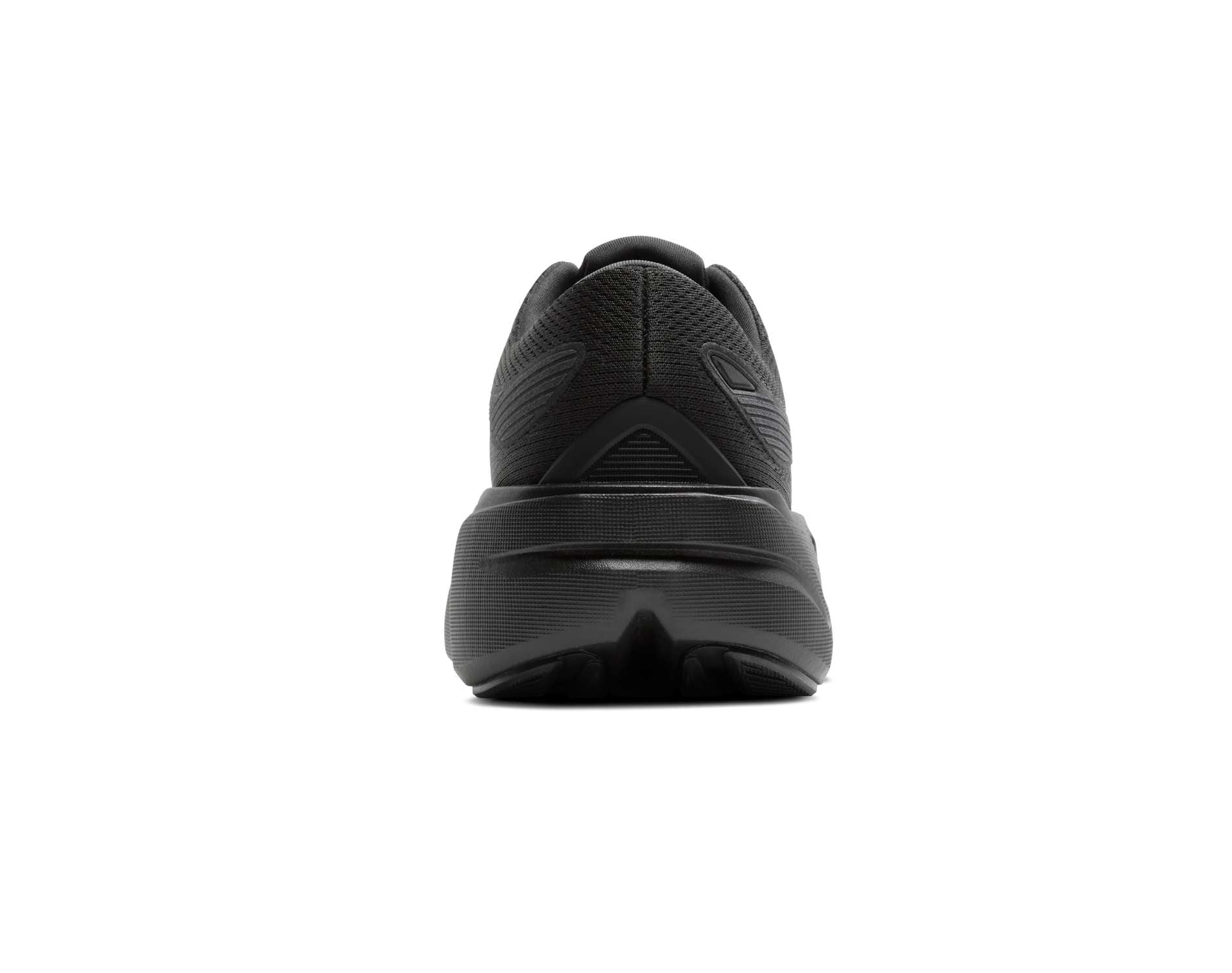 Black athletic shoe on a white background