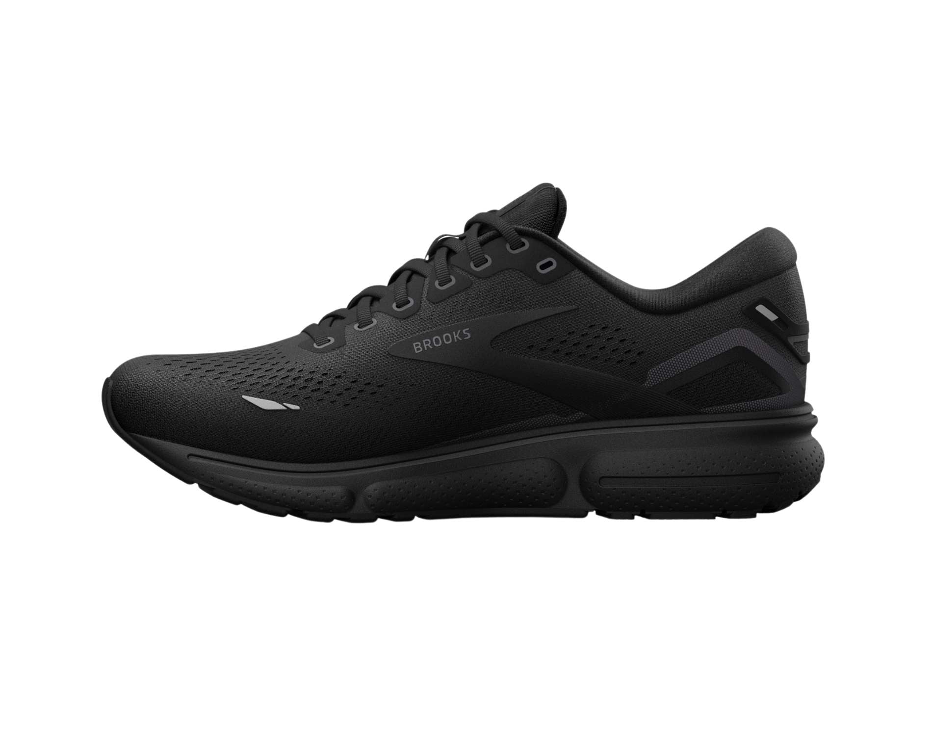 Brooks Ghost 15 womens running shoe in standard width in black and ebony colour 