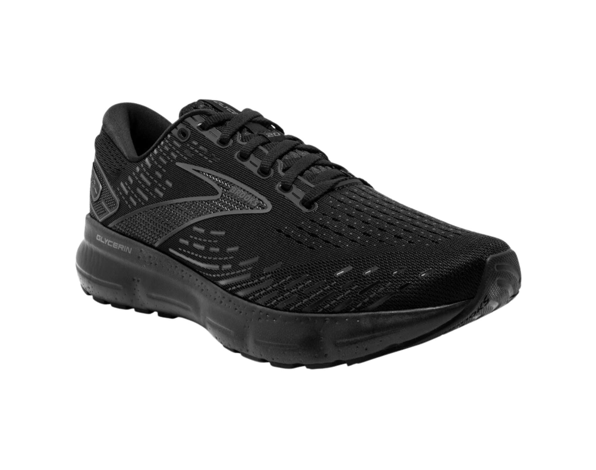 Brooks Glycerin 20 in b width womens running shoe in black colour