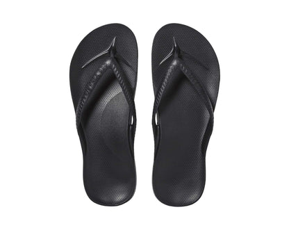 Archies arch support thongs in black colour