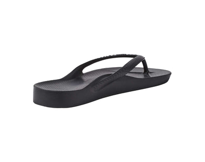 Archies arch support thongs in black colour