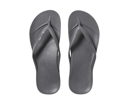 Archie arch support thongs in charcoal colour