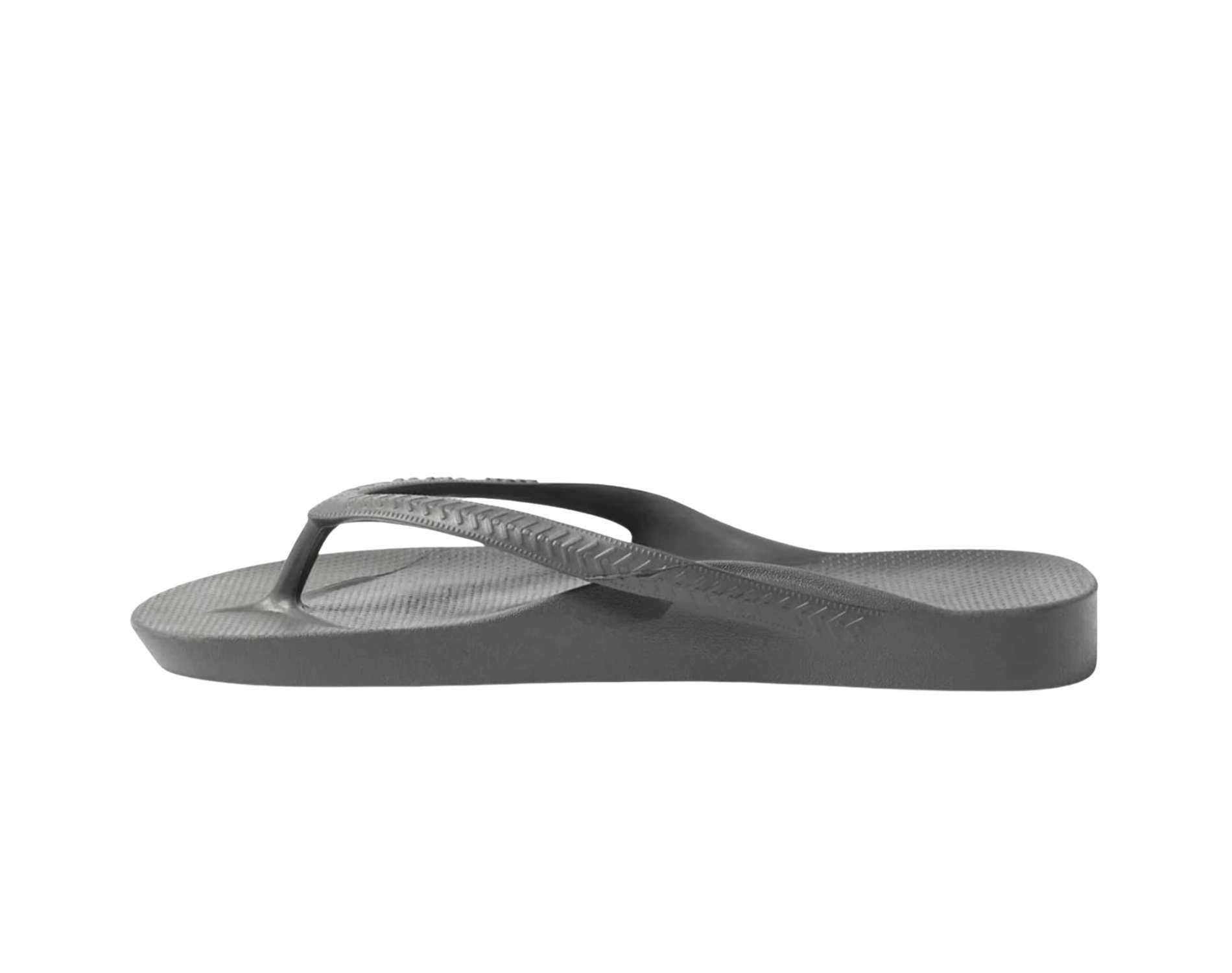 Archie arch support thongs in charcoal colour