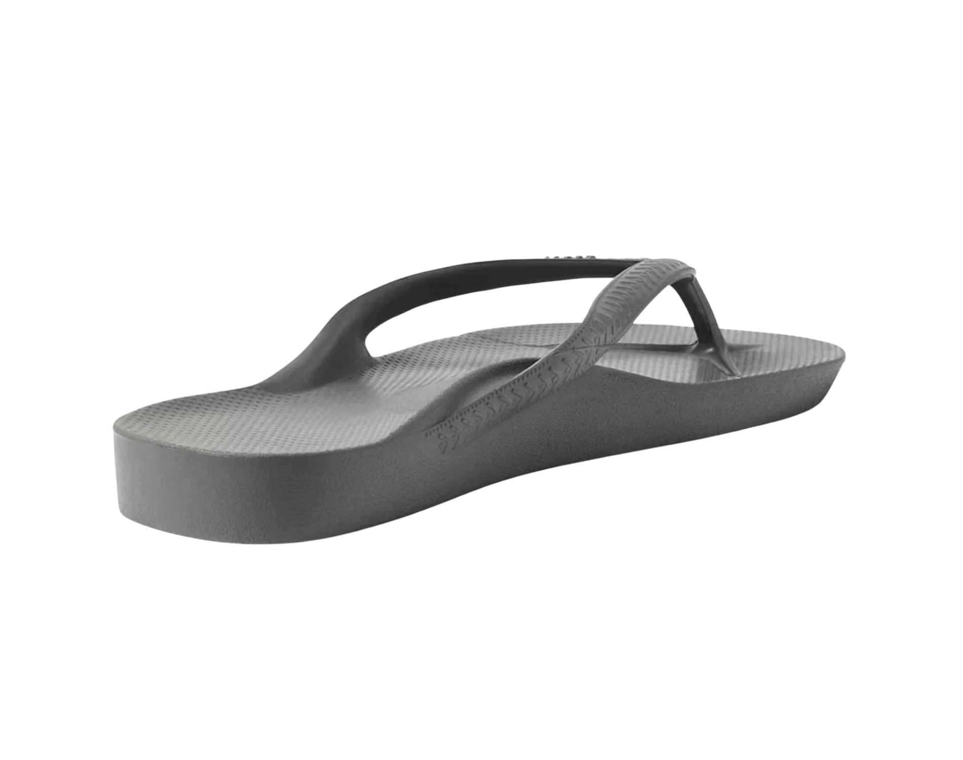 Archie arch support thongs in charcoal colour