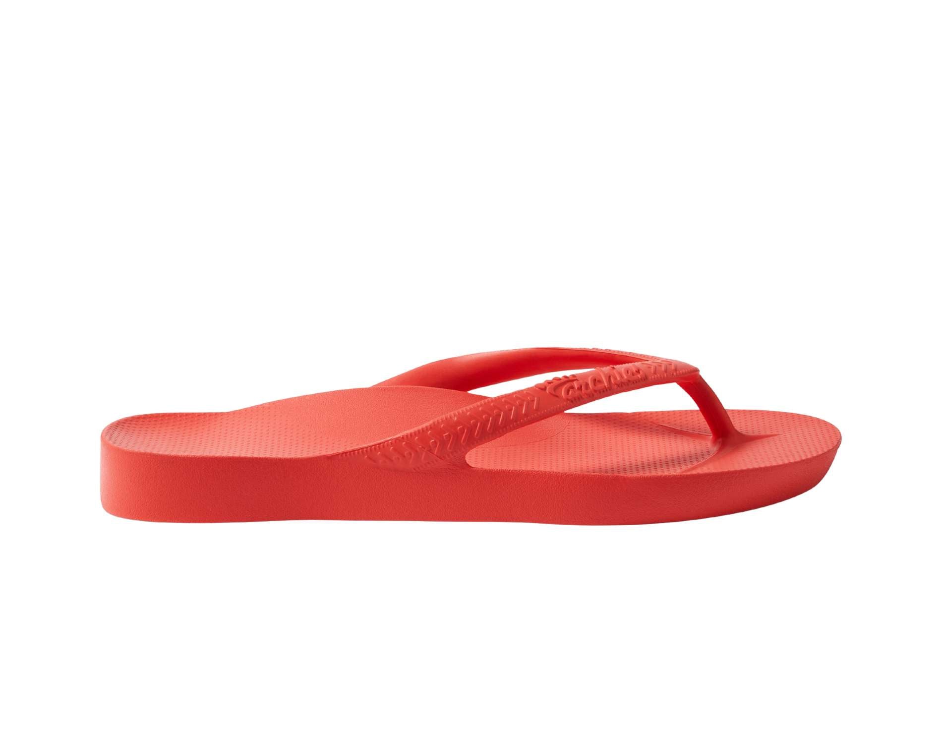 Archies arch support thongs in coral colour