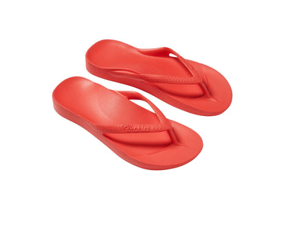 Archies arch support thongs in coral colour