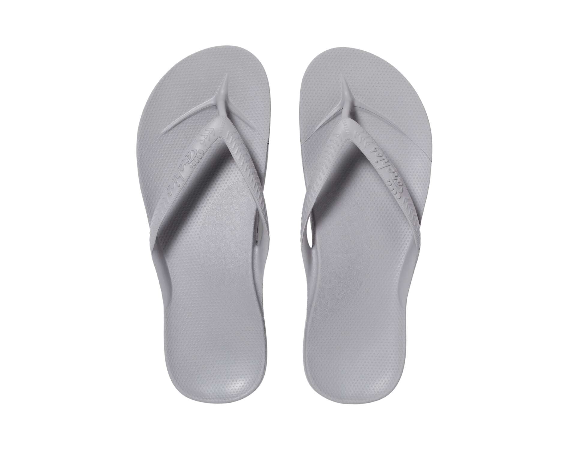 Archies arch support thongs in grey colour