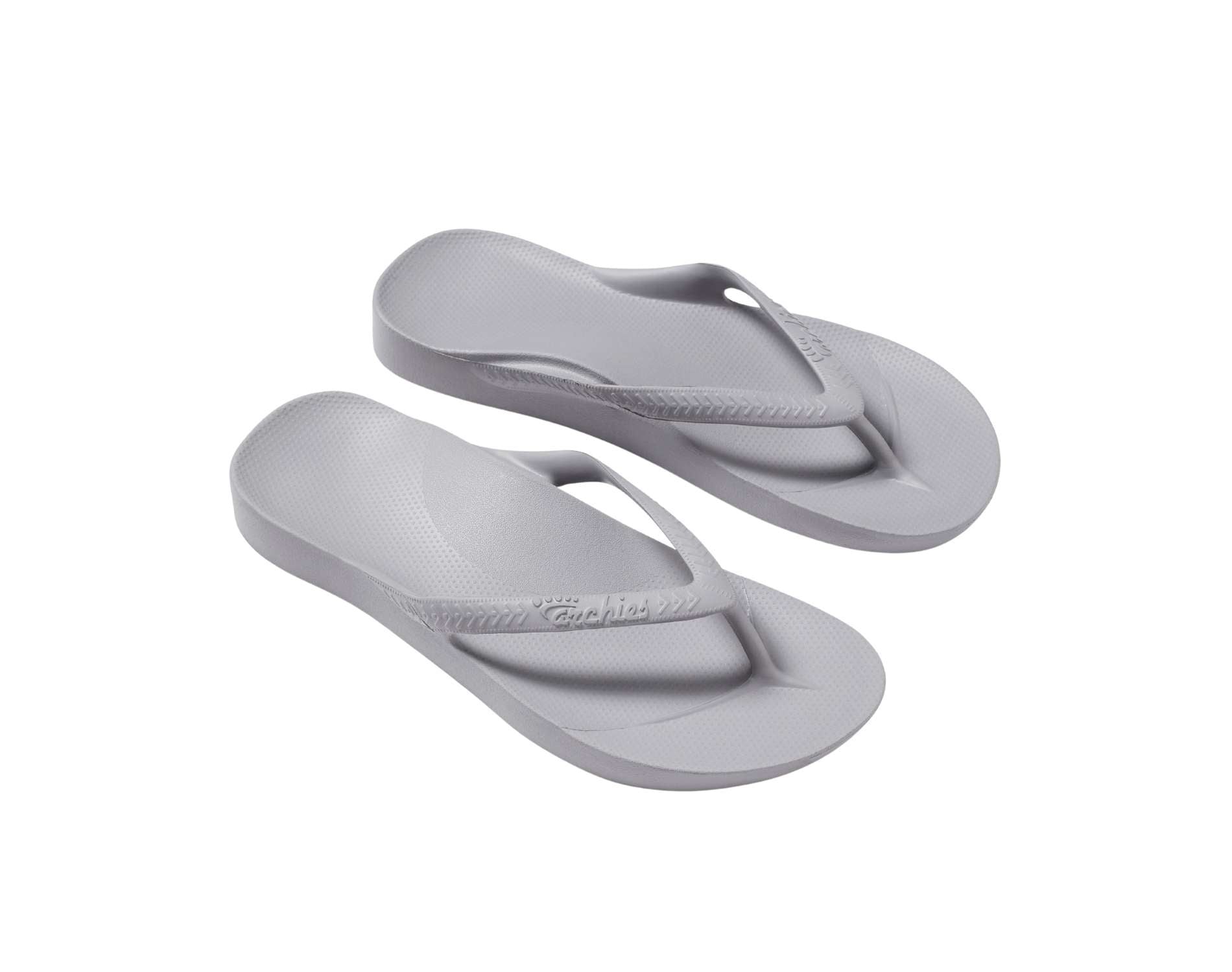 Archies arch support thongs in grey colour