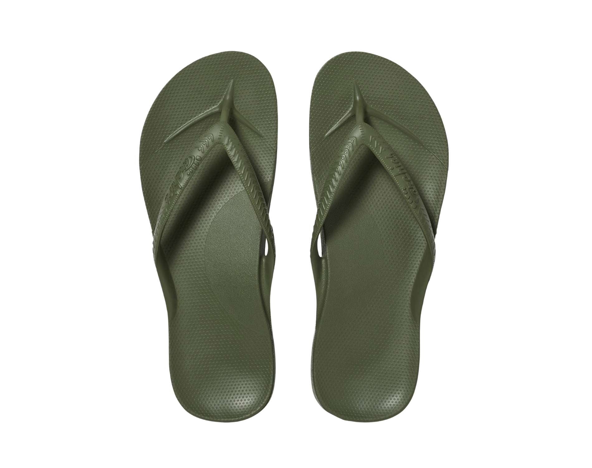 Archies arch support thongs in khaki colour