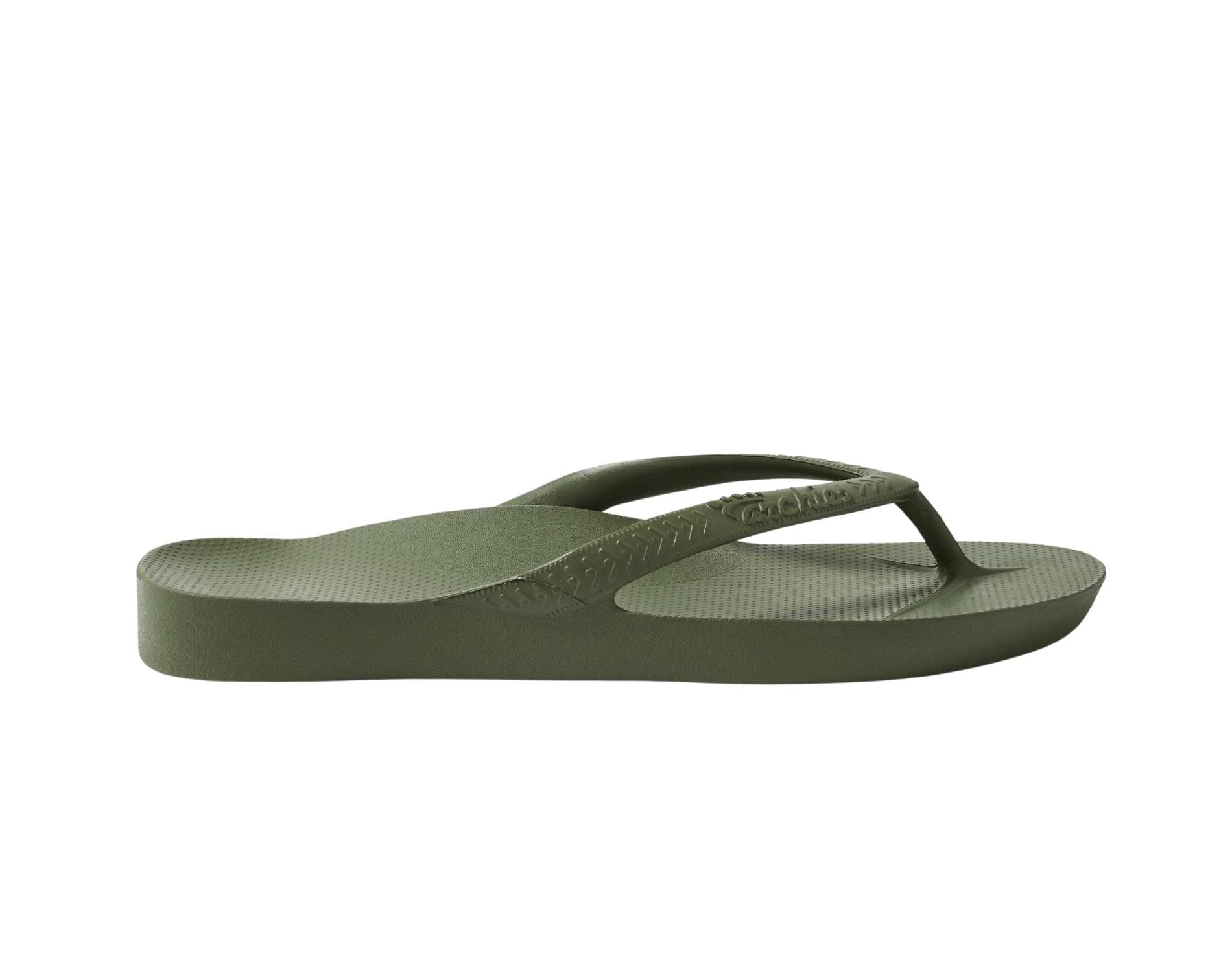Archies arch support thongs in khaki colour