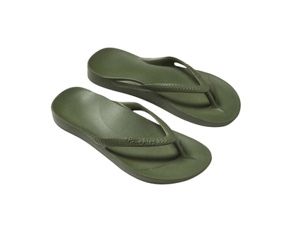 Archies arch support thongs in khaki colour