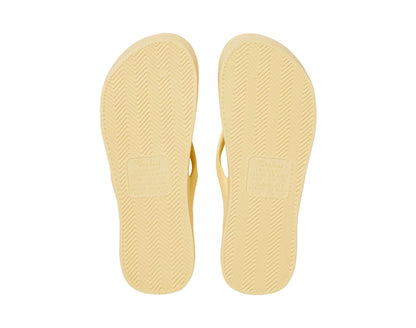 Archie arch support thongs in lemon colour