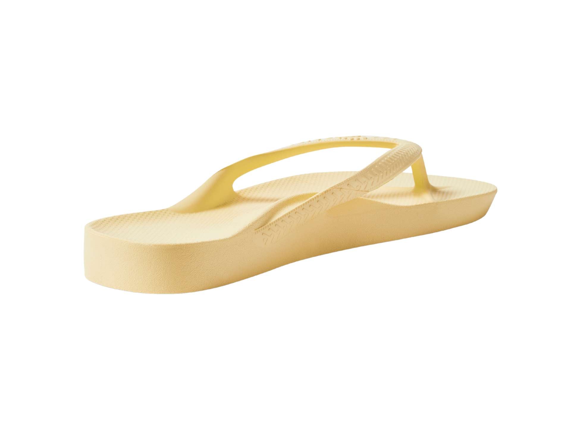 Archie arch support thongs in lemon colour