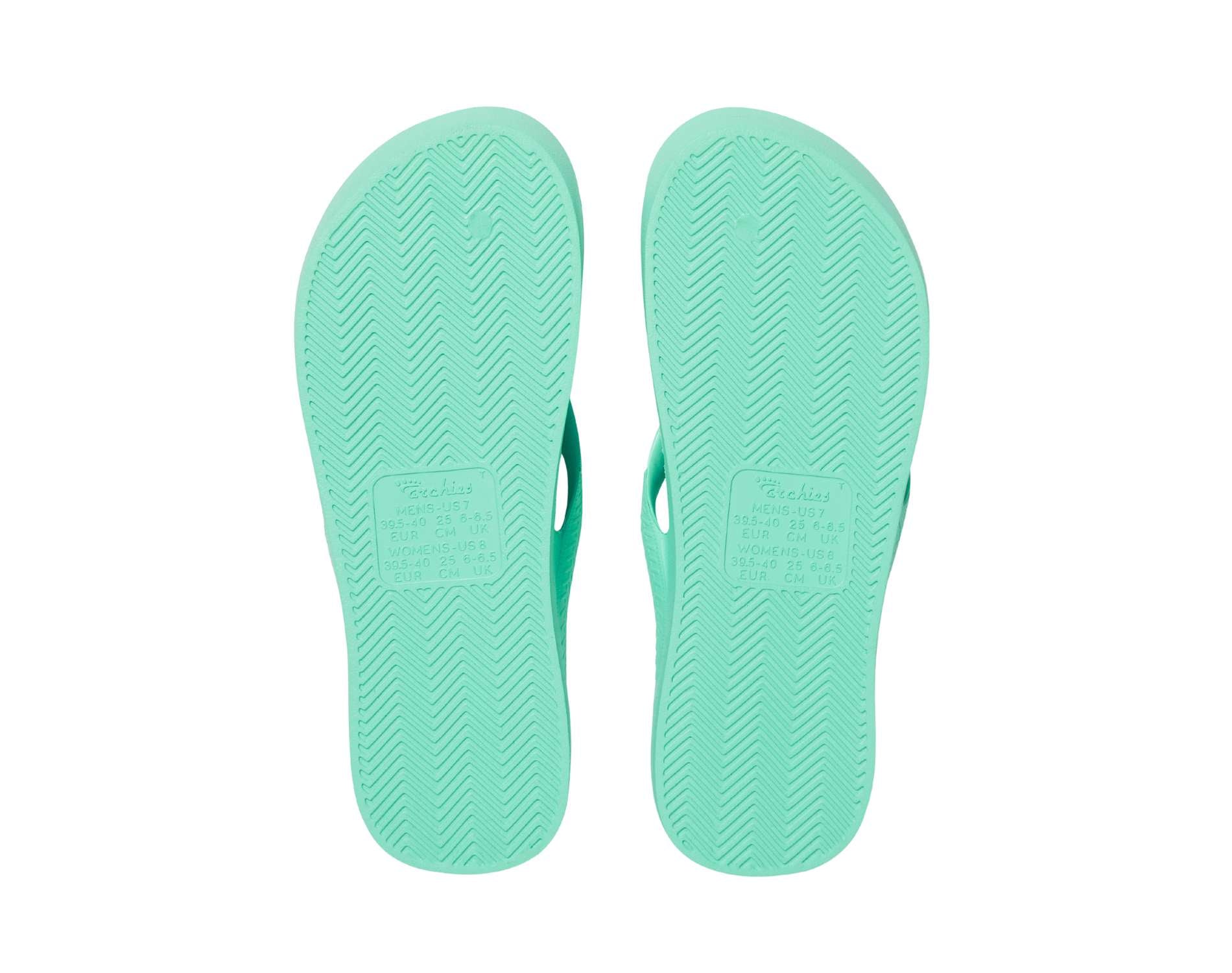 Archies arch support thongs in mint colour