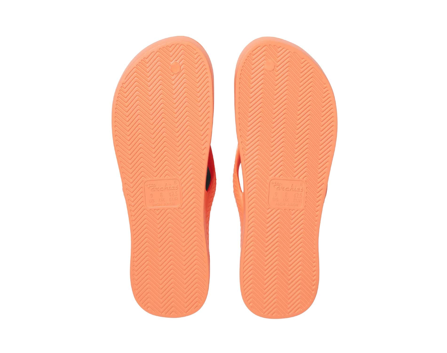 Archie arch support thongs in orange colour