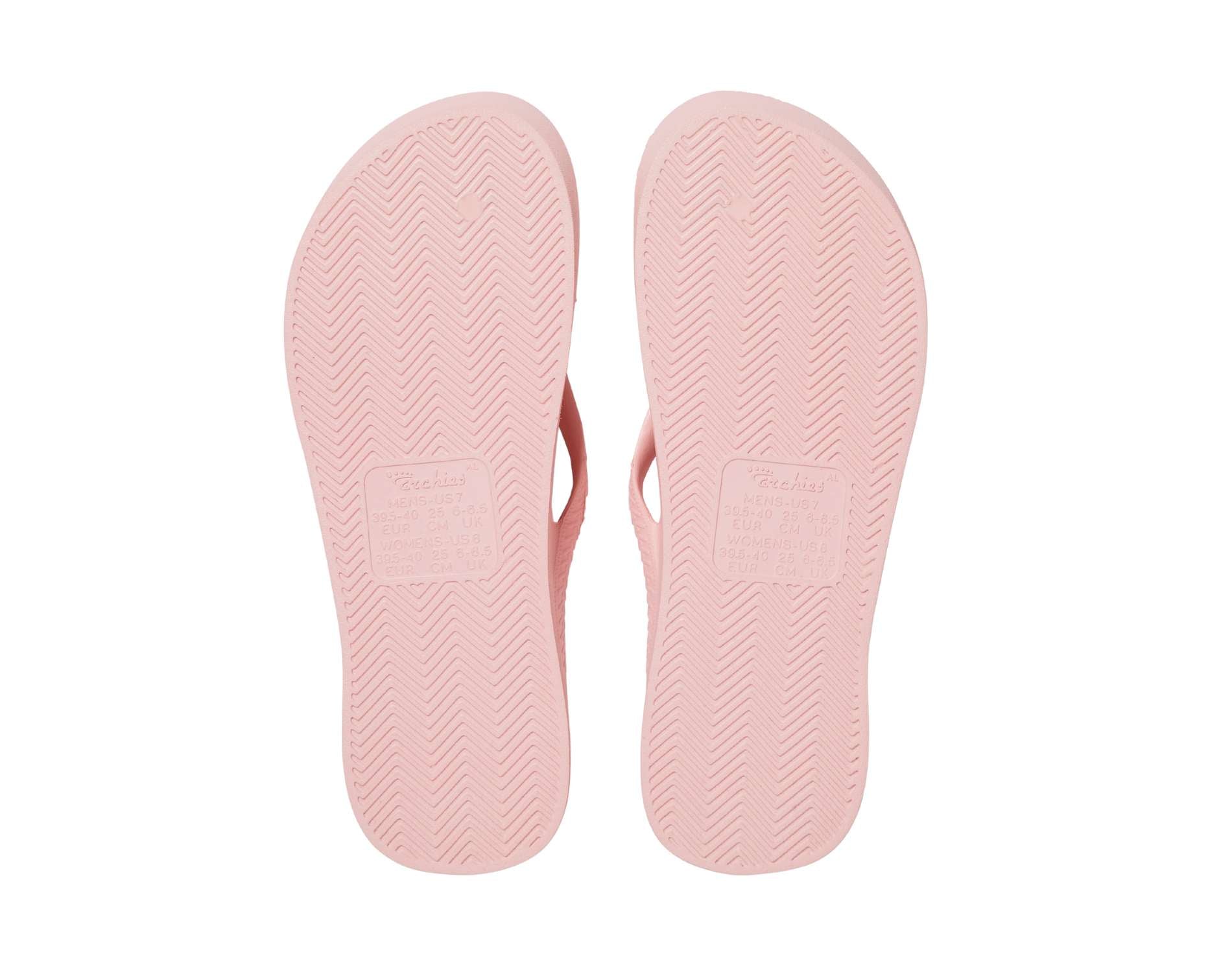 Archies arch support thongs in pink colour