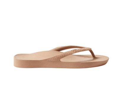 Archies arch support thongs in tan colour