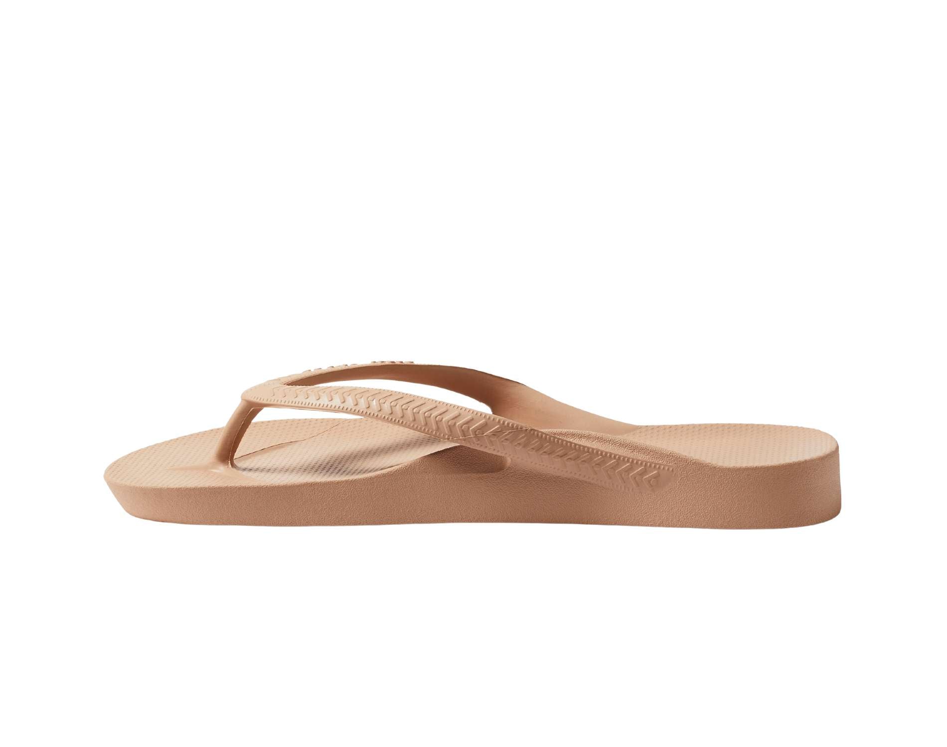 Archies arch support thongs in tan colour