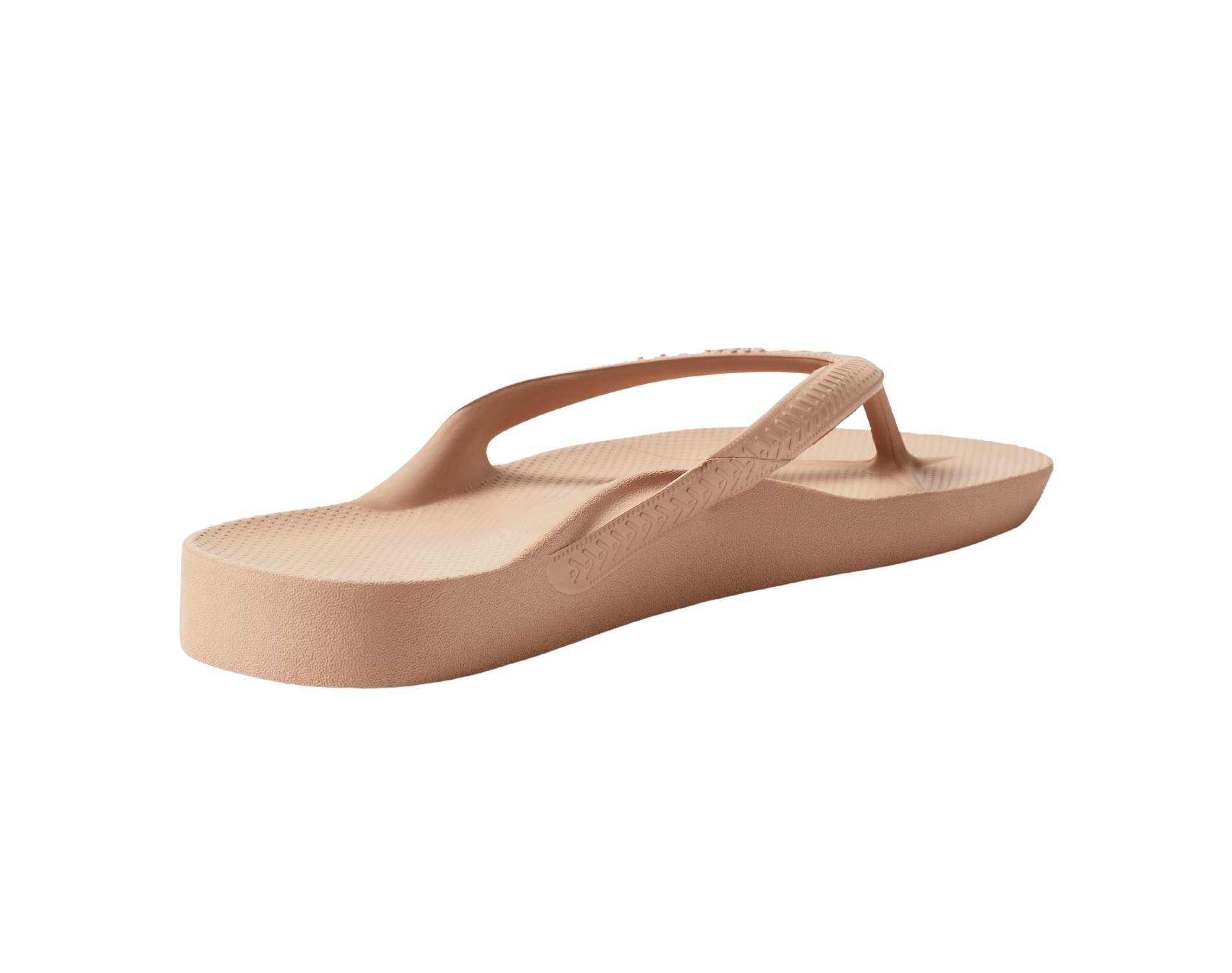 Archies arch support thongs in tan colour