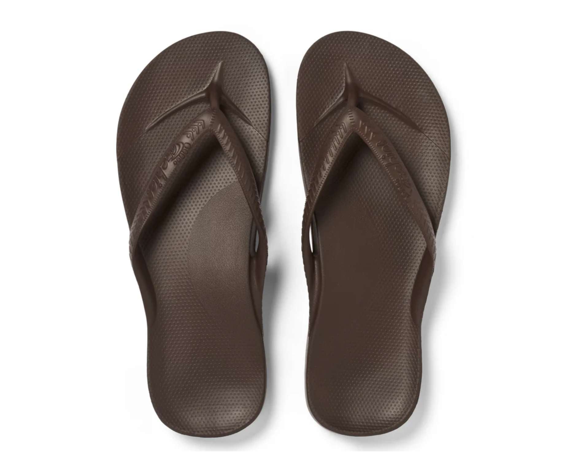 Archies Arch Support Thongs Brown