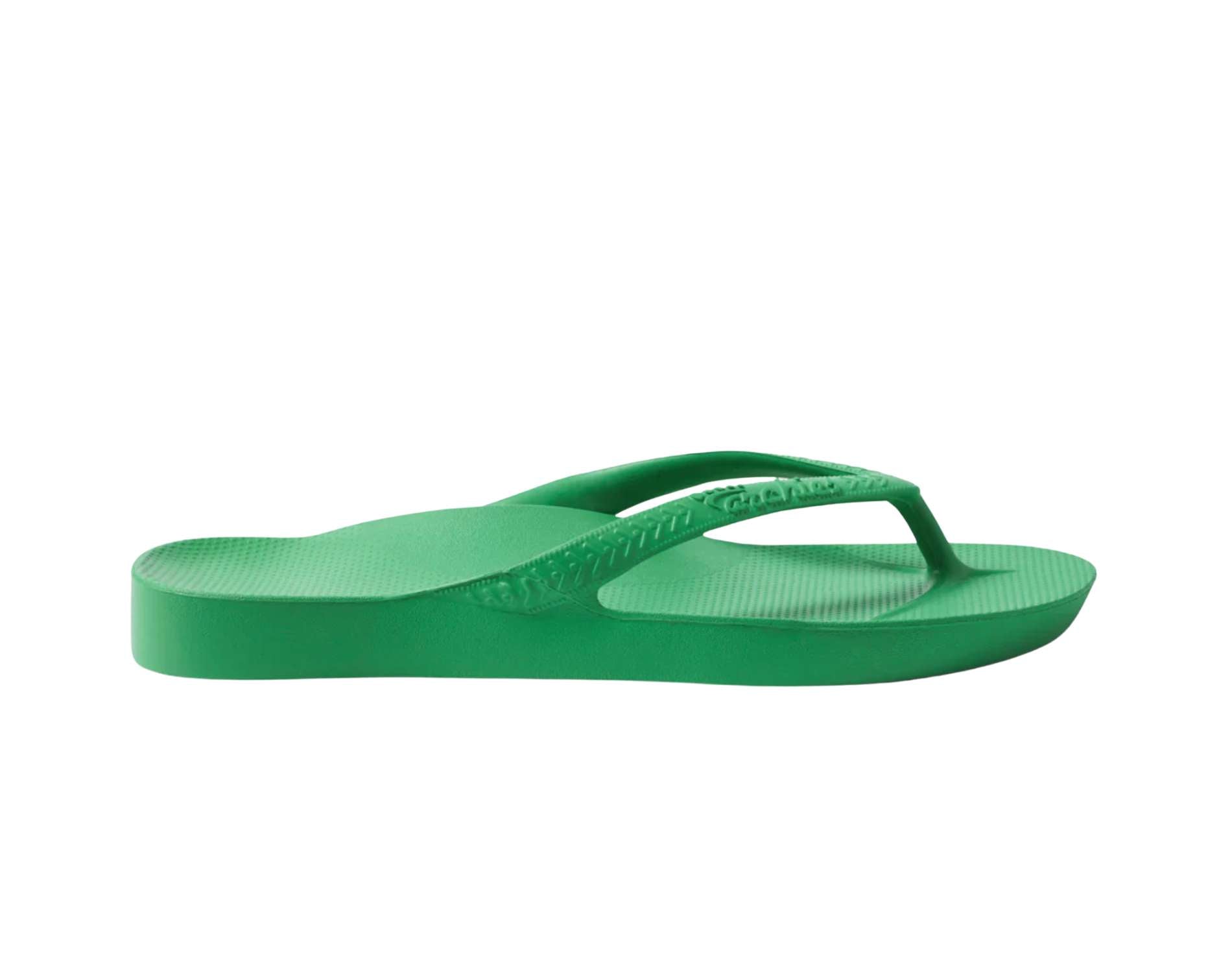 Archies arch support thongs in kelly green colour