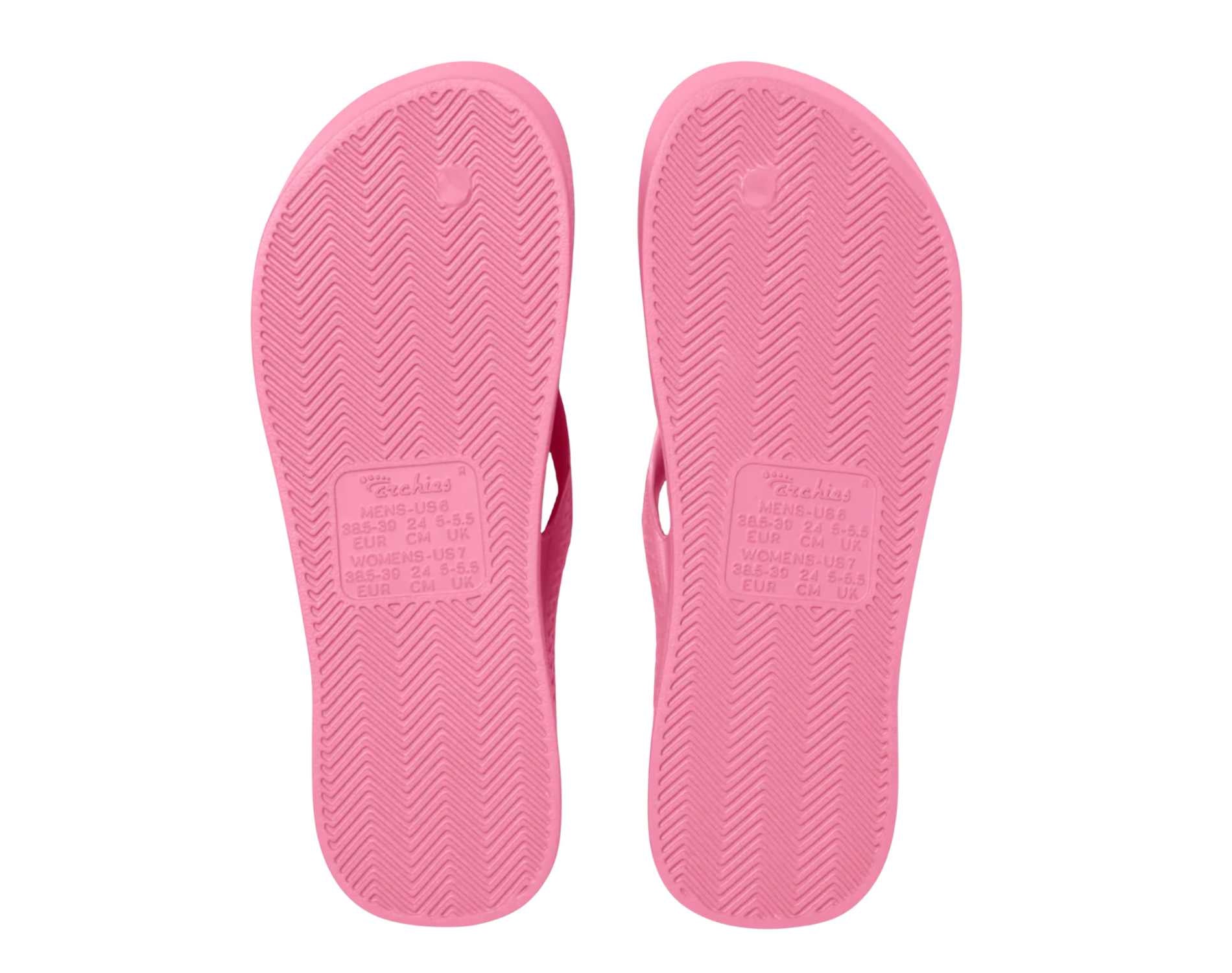 Archies Arch Support Thongs Hot Pink