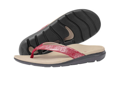 Ascent's Groove sandals for women in red tan colour