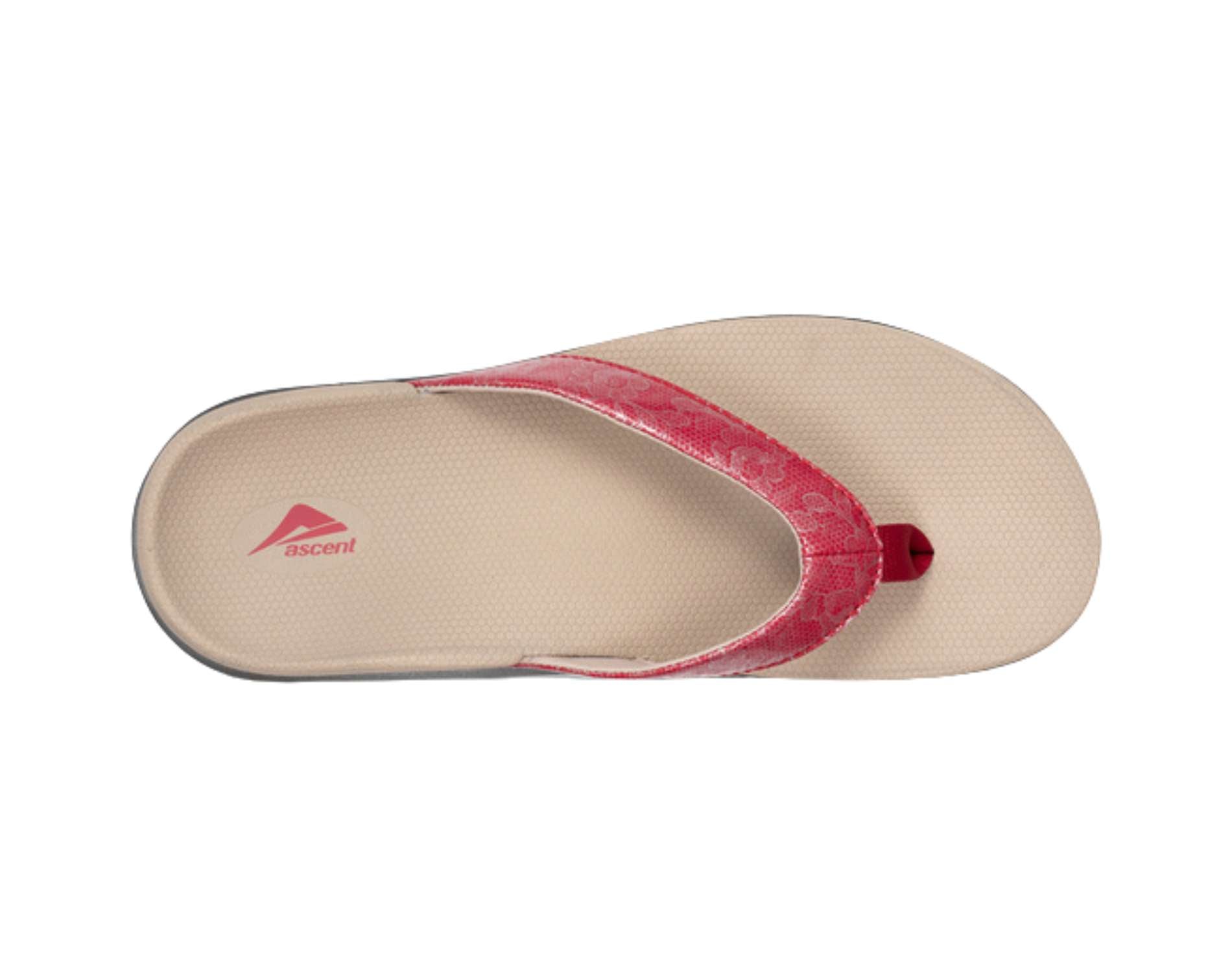 Ascent's Groove sandals for women in red tan colour
