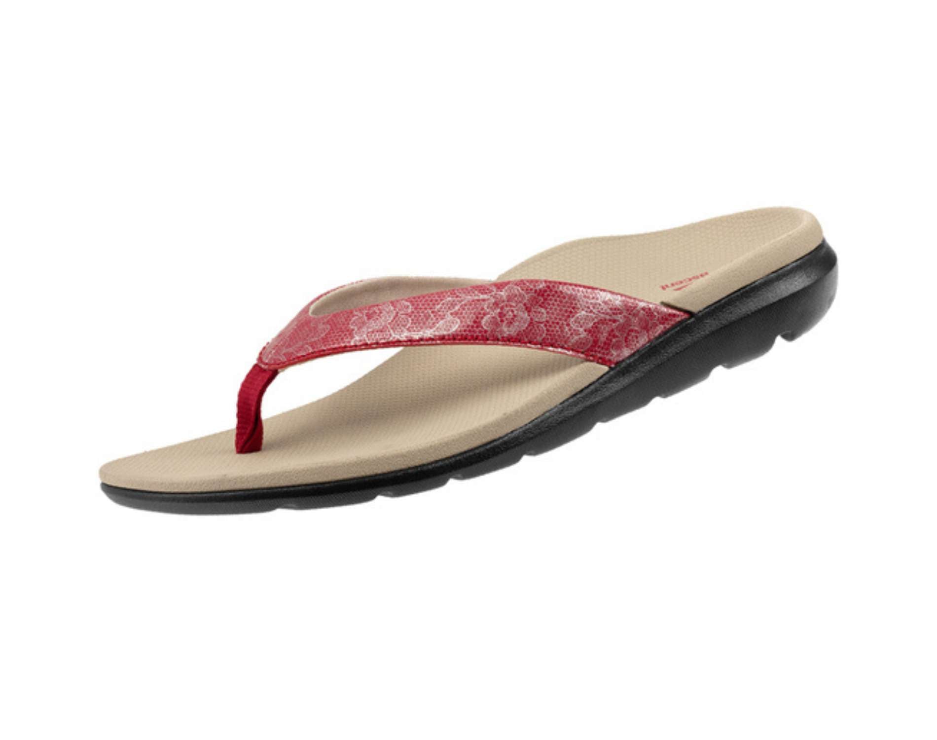 Ascent's Groove sandals for women in red tan colour