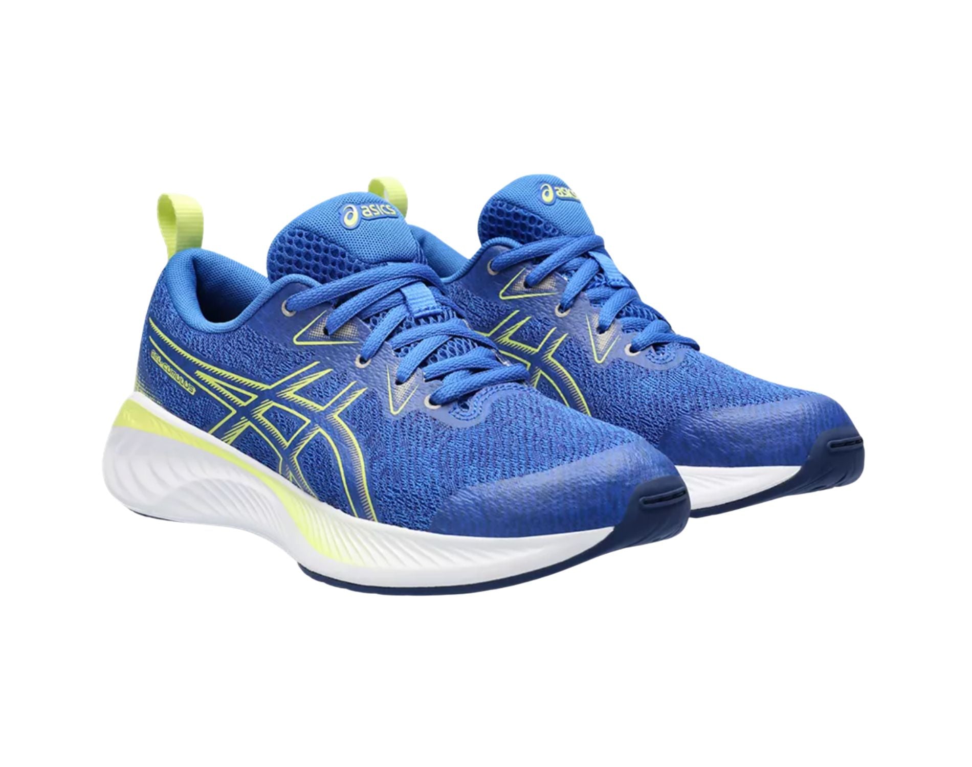 Asics Cumulus 25 GS boys sports shoes in illusion blue glow yellow colour