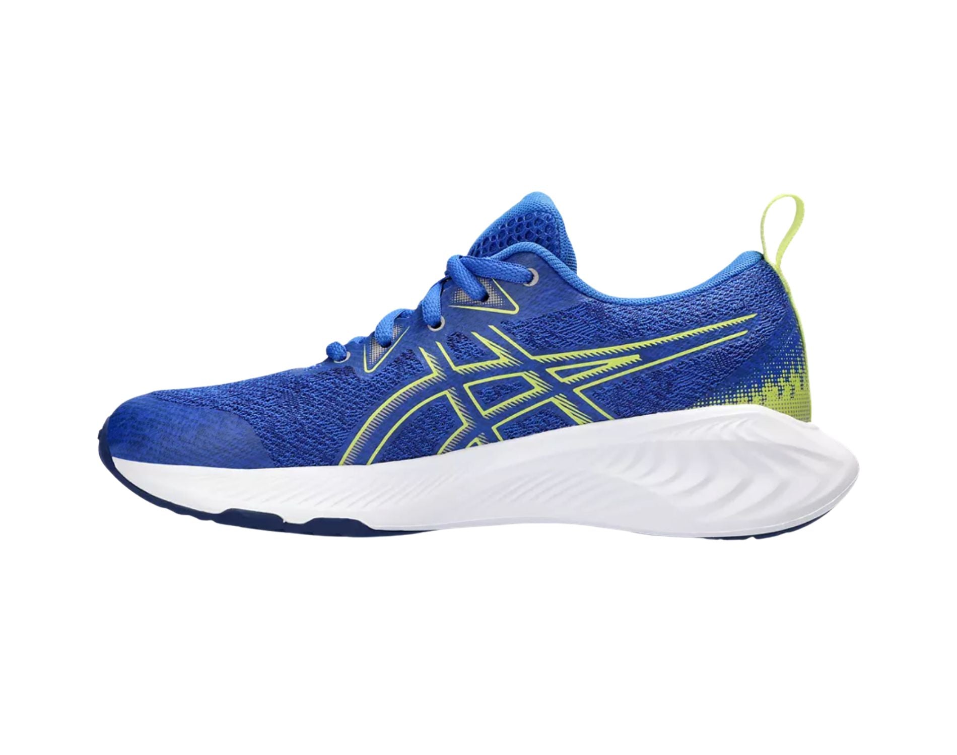 Asics Cumulus 25 GS boys sports shoes in illusion blue glow yellow colour