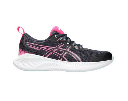 Asics Cumulus 25 GS girls sports shoes in tarmac hot pink colour