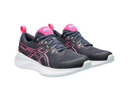 Asics Cumulus 25 GS girls sports shoes in tarmac hot pink colour