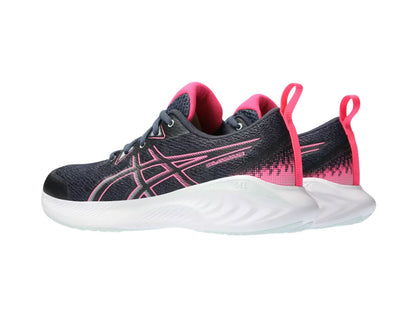 Asics Cumulus 25 GS girls sports shoes in tarmac hot pink colour