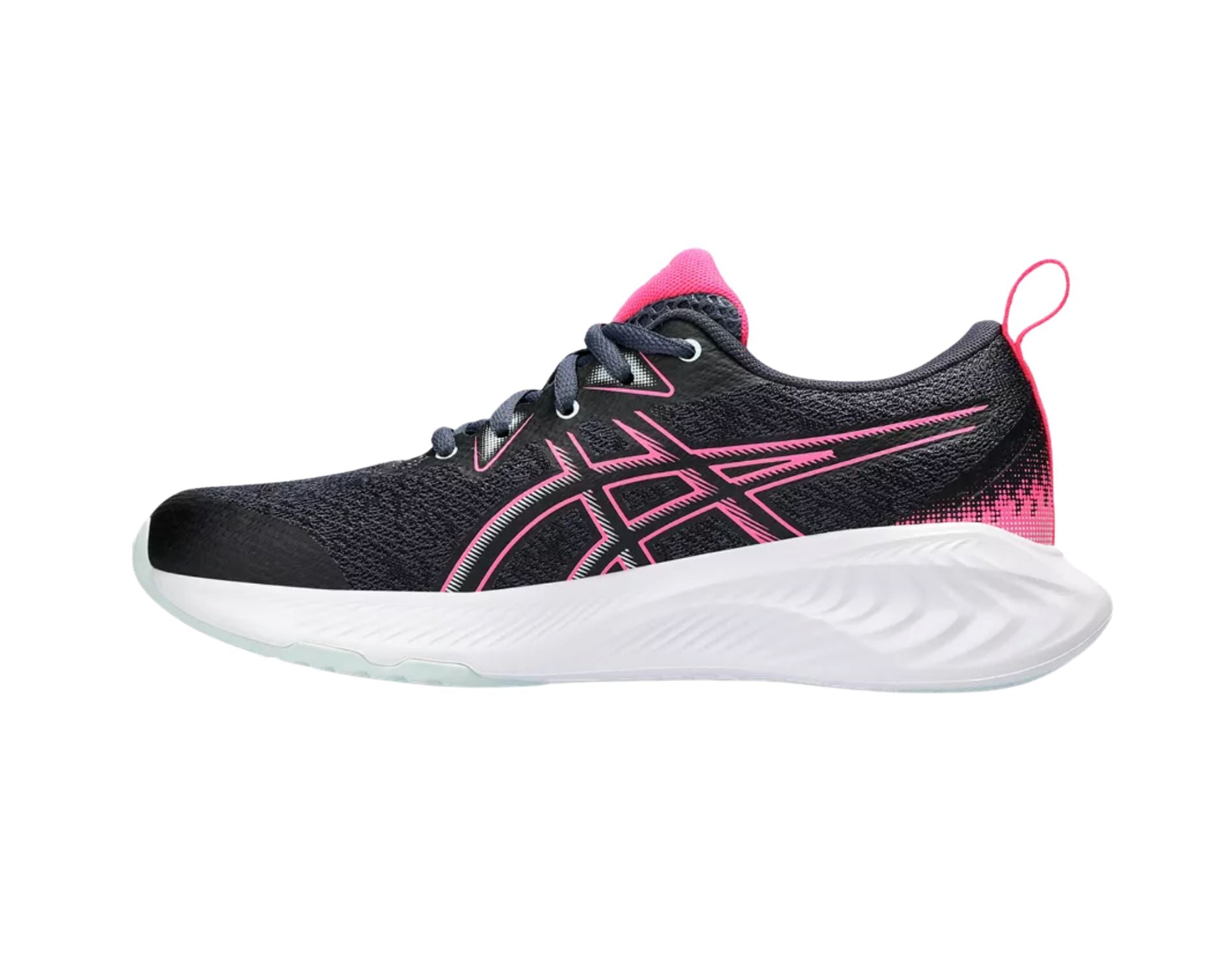 Asics Cumulus 25 GS girls sports shoes in tarmac hot pink colour