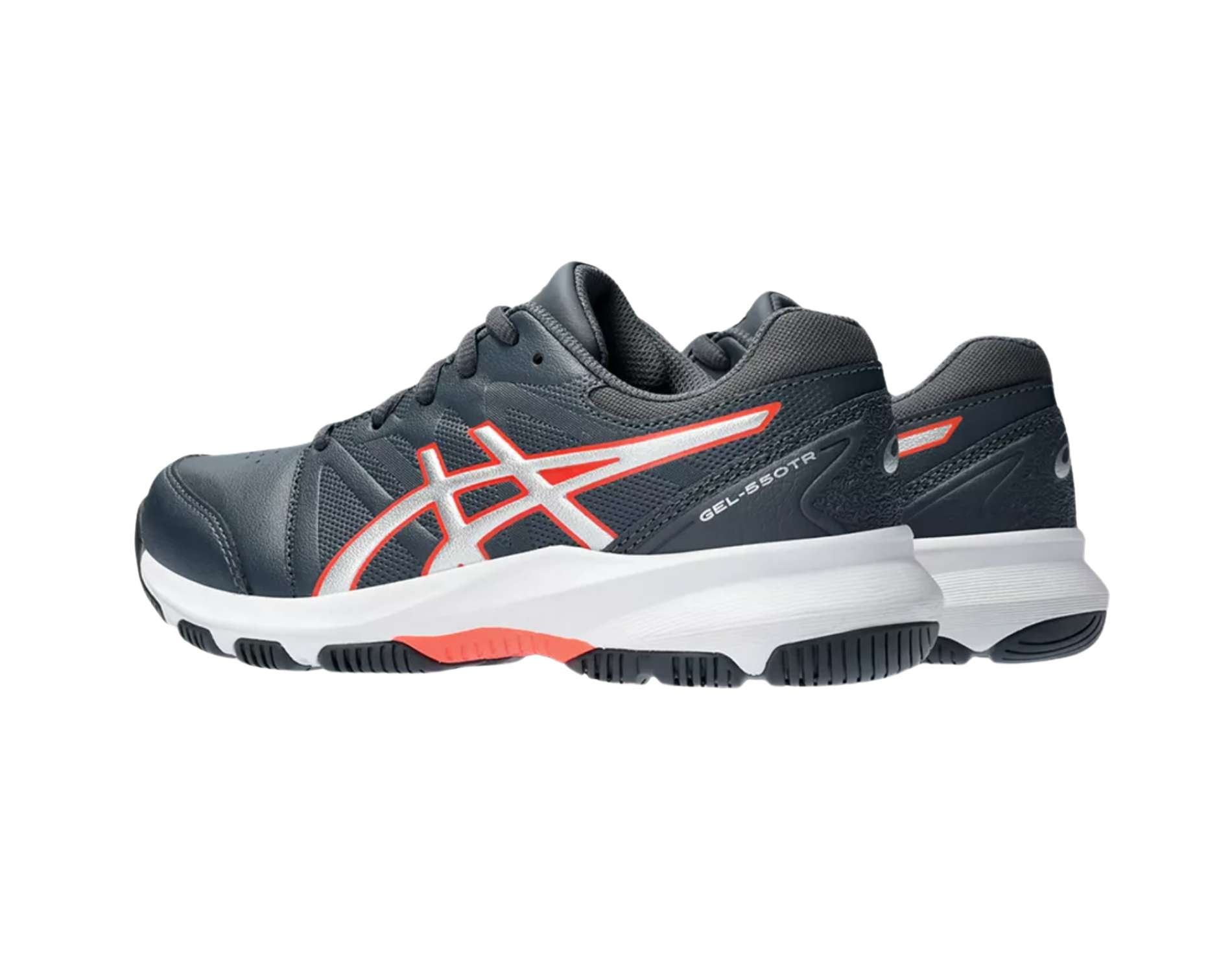 Asics Gel-550 tr gs kids running shoe in carrier grey pure silver colour