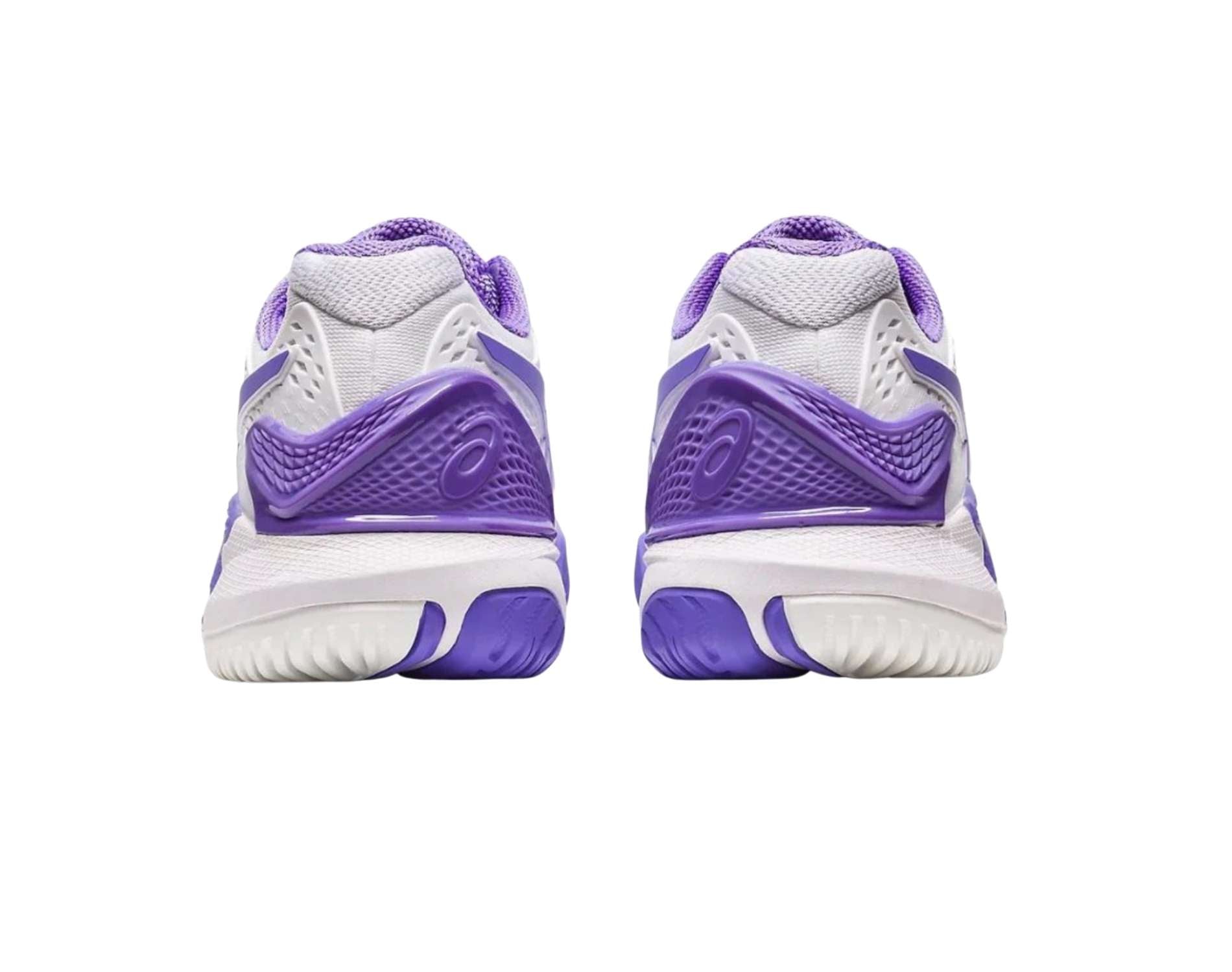 Asics Gel Resolution 9 womens tennis shoe in b standard width in white amethyst colour