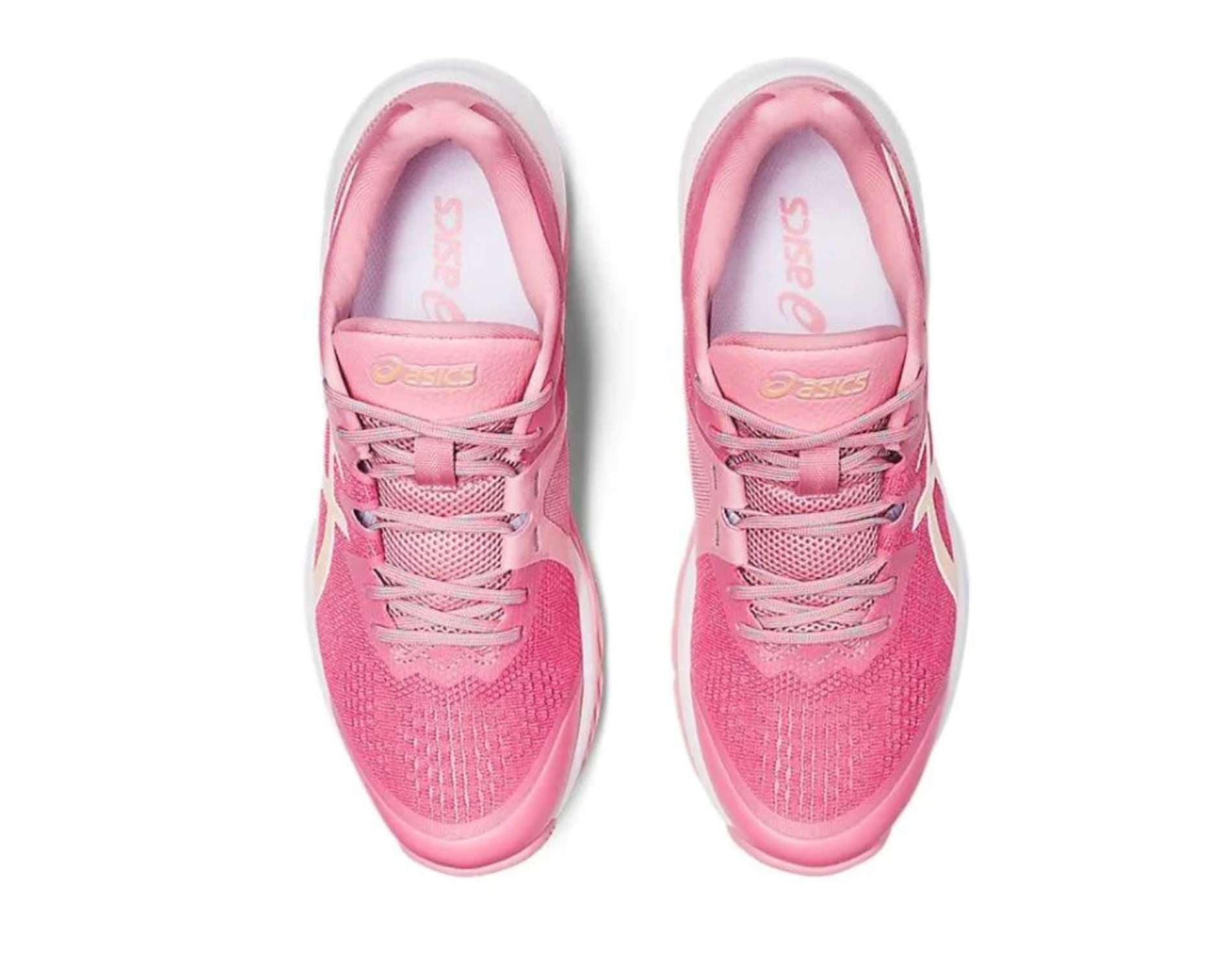Asics Netburner Shield FF womens netball shoe in standard B width  in fruit punch champagne colour