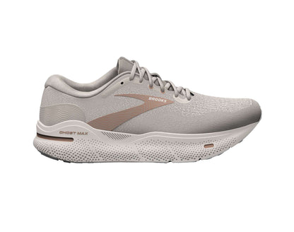 Brooks Ghost Max womens b standard width neutral running shoes in crystal grey white colour