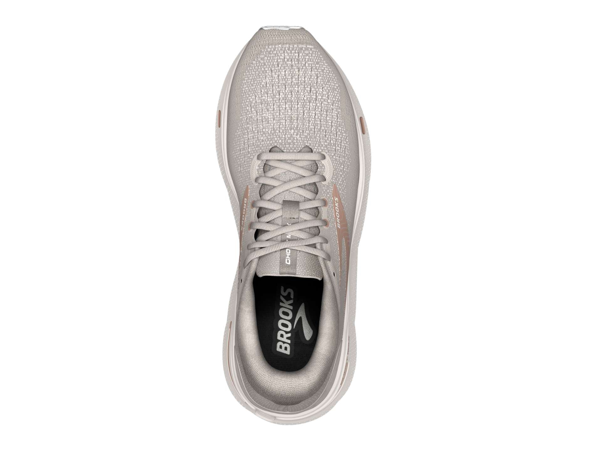 Brooks Ghost Max womens b standard width neutral running shoes in crystal grey white colour