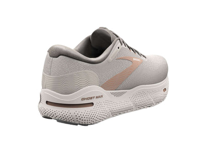 Brooks Ghost Max womens b standard width neutral running shoes in crystal grey white colour