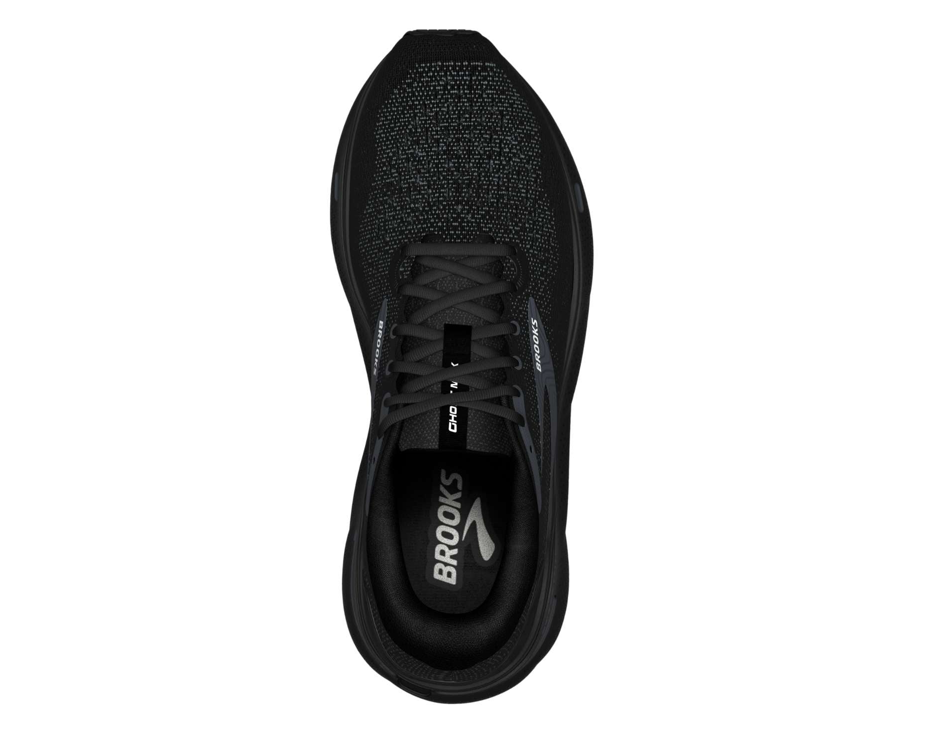 Brooks Ghost Max womens neutral running shoe in d wide width in black black ebony colour