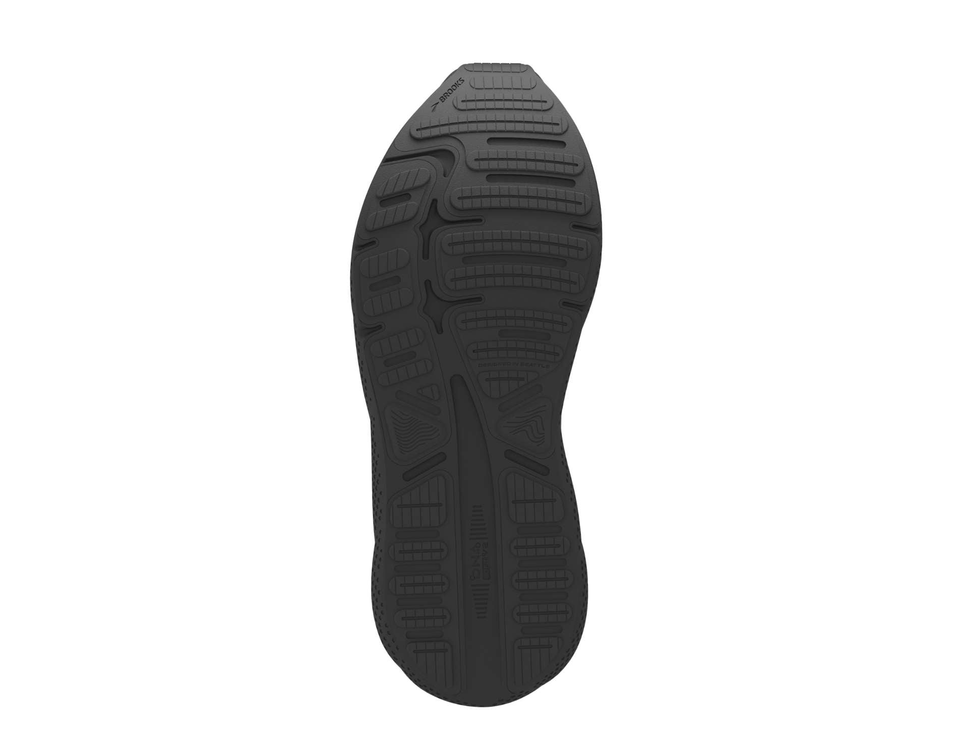 Brooks Ghost Max womens neutral running shoe in d wide width in black black ebony colour