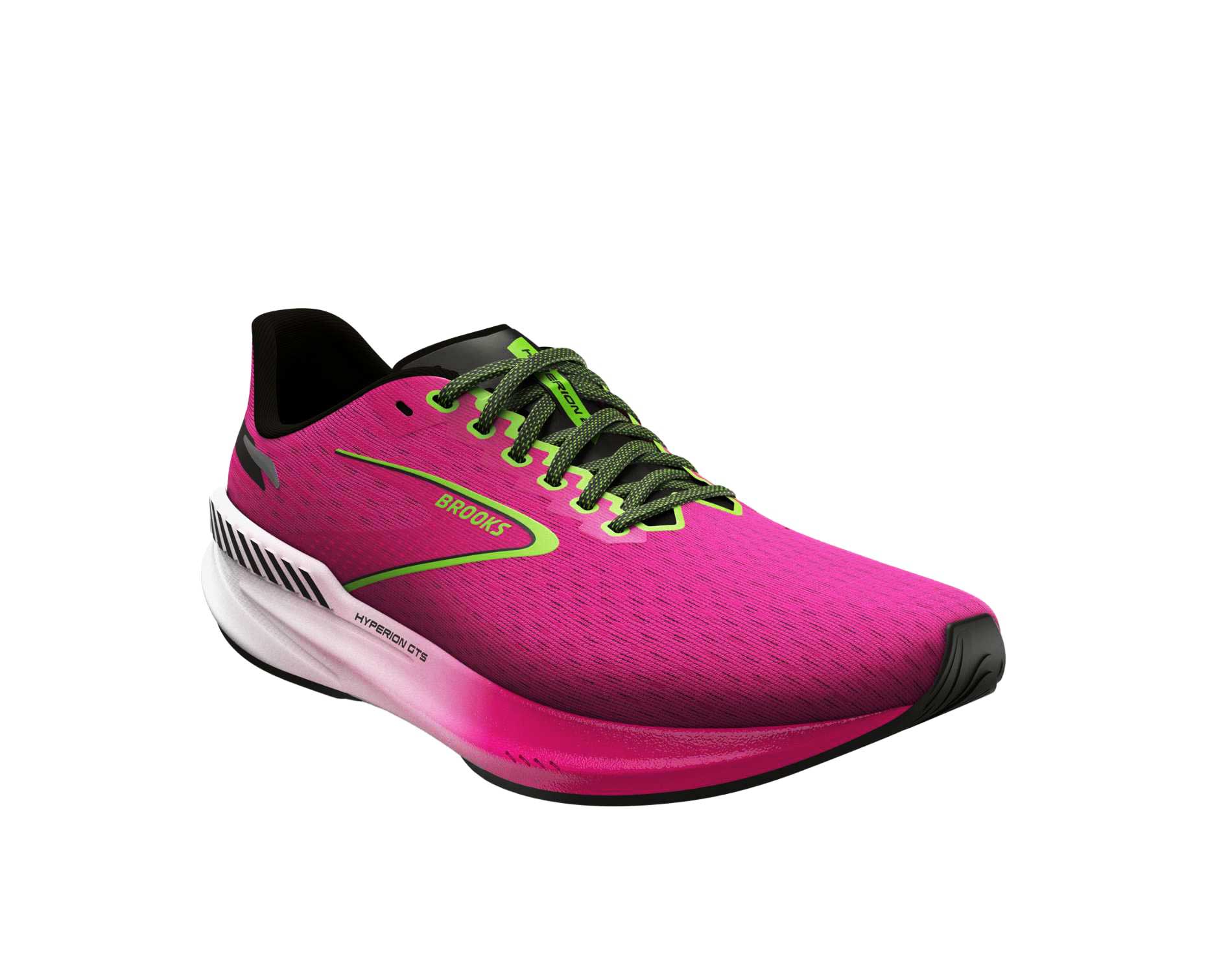 Brooks Hyperion gts b standard shoe for women in pink glo green black