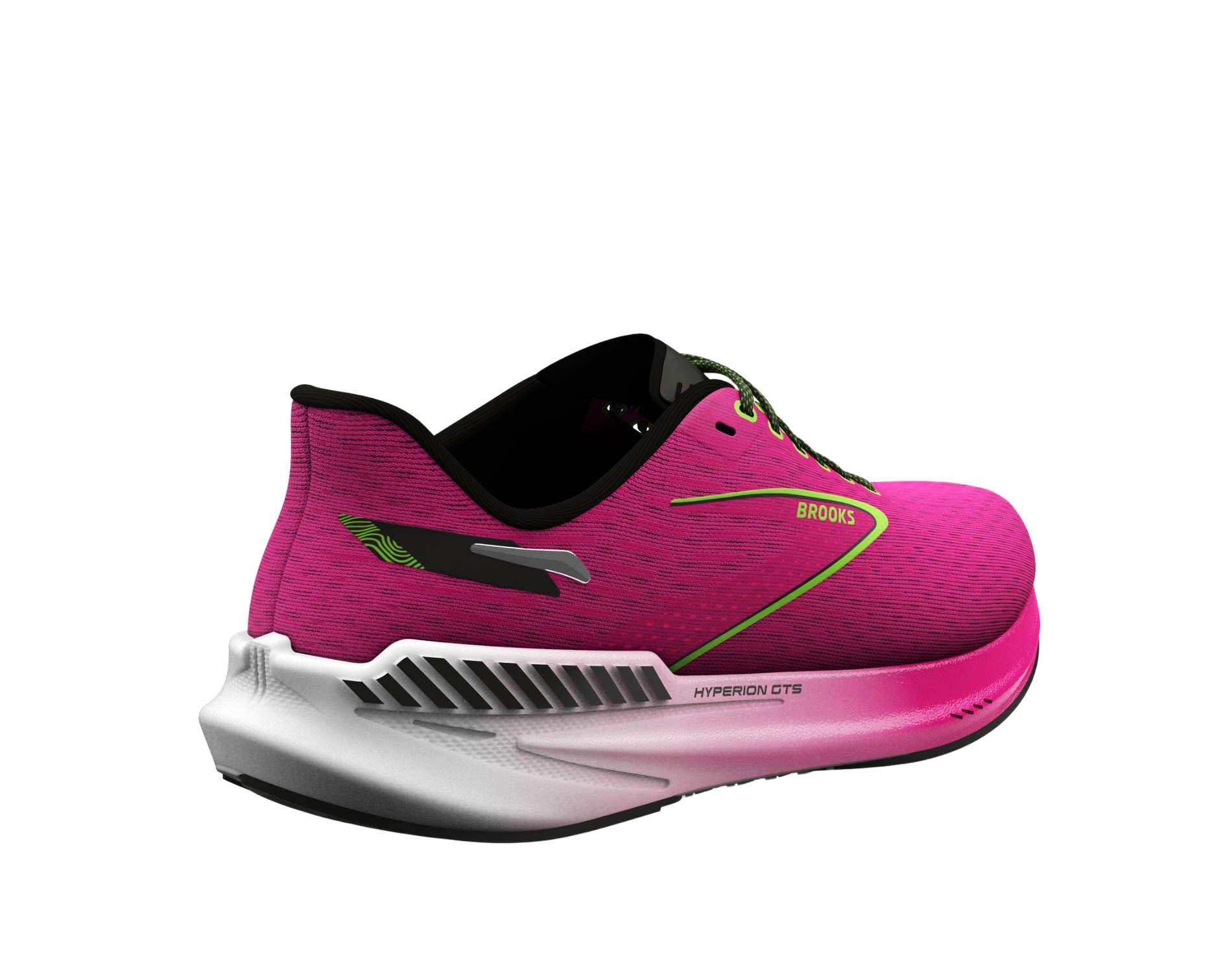 Brooks Hyperion gts b standard shoe for women in pink glo green black